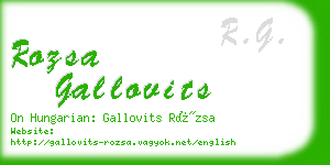 rozsa gallovits business card